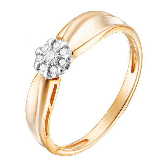 Кольцо, золото, бриллиант, 1012335
